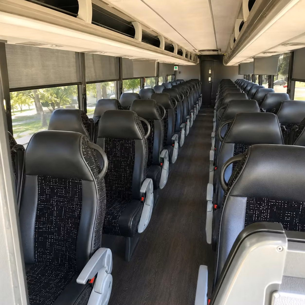 56 passenger charter bus inside